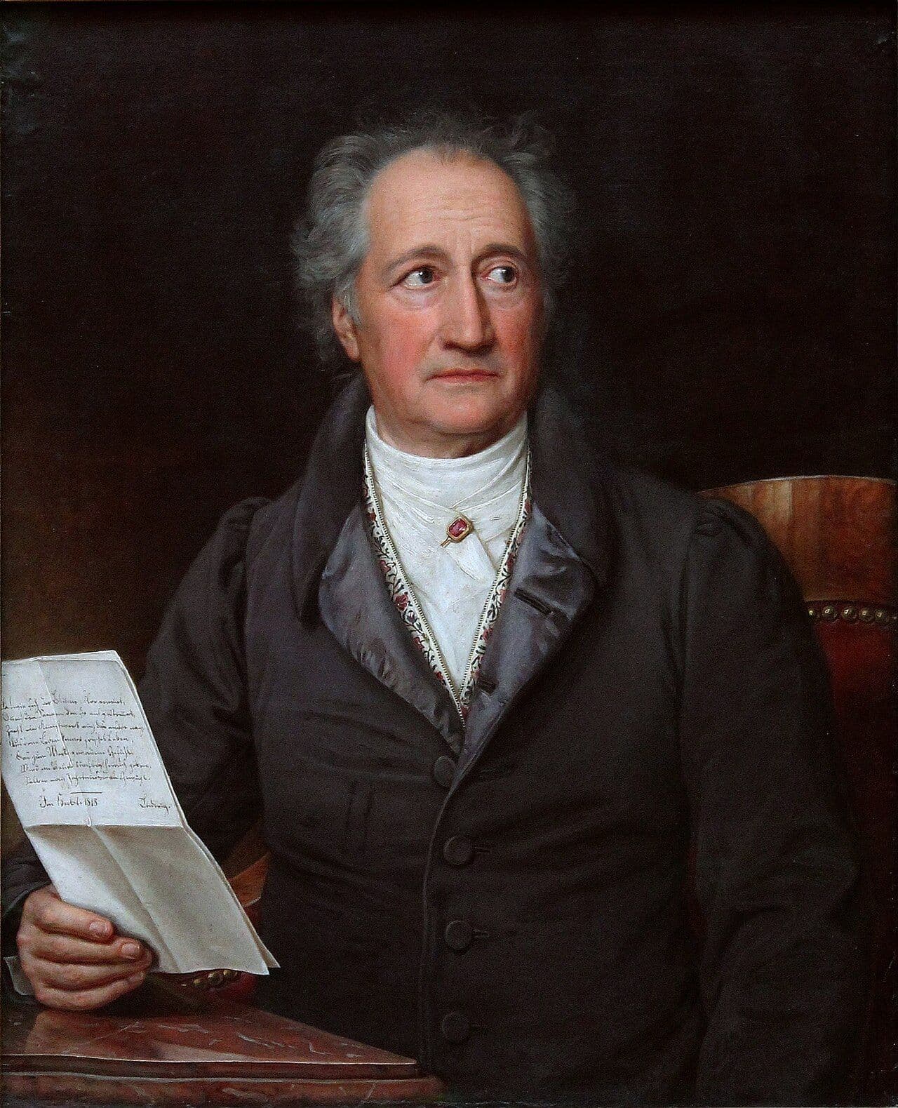 Johann Wolfgang von Goethe fue un escritor y funcionario, nacido en Fráncfort, que estuvo presente en la batalla de Valmy en 1792, acompañando al ejército prusiano. No participó como combatiente, sino como parte del entorno del duque de Sajonia-Weimar.